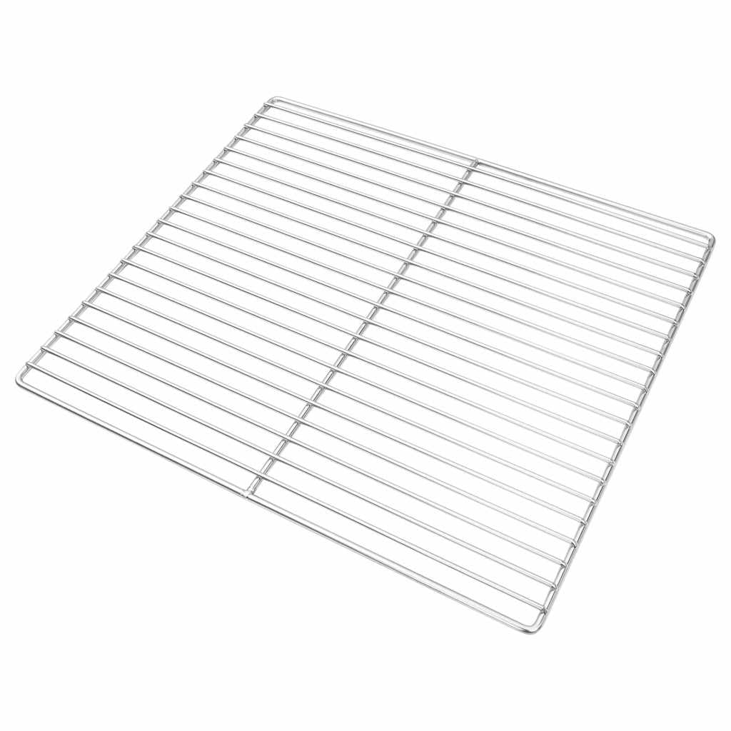 Parrilla de acero inoxidable, 45 x 40 cm, rectangular, accesorio para barbacoa de jardín, parrilla de carbón vegetal, parrilla de gas, parrilla de repuesto, inoxidable, resistente al calor
