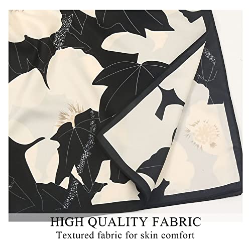 Silk Scarf Women Square Scarves Flower Print Lightweight Scarves Ladies Decorative Neckerchief Head Scarf Headdress4