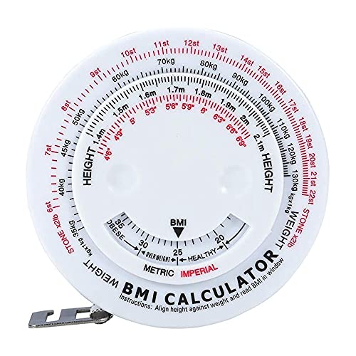 YGBWAOV Cinta MéTrica de Cintura Corporal Probador de IMC Redondo para Medidas Corporales PéRdida de Peso Mantener una Forma de Cuerpo Saludable 1,5 M de