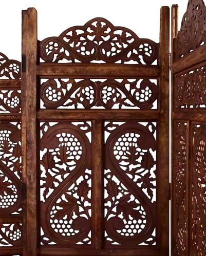 Image of Partition for Living Room,Divider,Partition Wall Room Divider Screen Separator, Wall Panel Divider for Hall | Bedroom |Office | Puja Room | Restaurant S Design (5 Panel Antique)