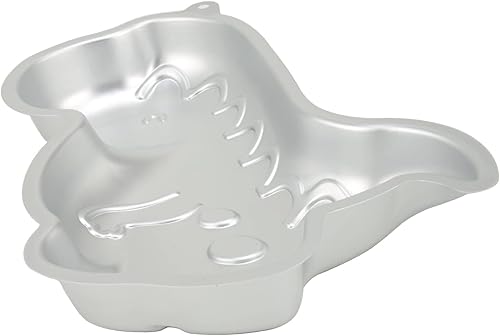 Miniatura 5 de Pormasbenzer Molde de aluminio con forma de dinosaurio para tartas en 3D, molde para hornear pasteles para cumpleaños, aniversario, fiesta, Navidad