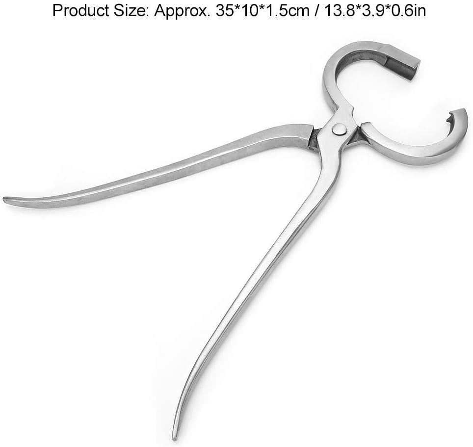 Zerodis Cattle Nose Ring Pliers, Silver, Ergonomic Handle, Stainless Steel, Attaching Cow Nose Rings