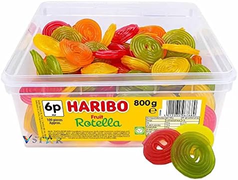Haribo Fruit Rotella 800g Tub (100 Pieces Approx)