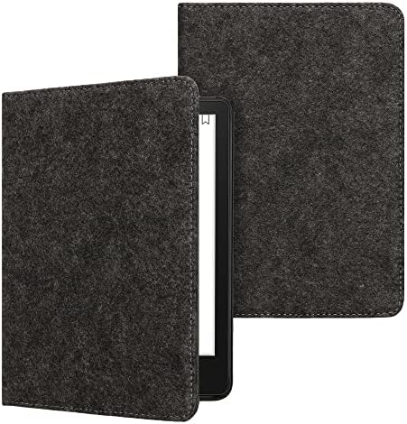 kwmobile Case Compatible with Amazon Kindle Paperwhite 11. Generation 2021 - Felt eReader Cover - Dark Grey