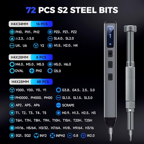 Image of UF-TOOLS Mini Electric Screwdriver, 83 in 1 Cordless Rechargeable Small Power Screwdriver Set with 71 Bits, Led Light and Magnetic Mat, Professional Repair Tool for Phone Watch Camera Laptop PC, Blue