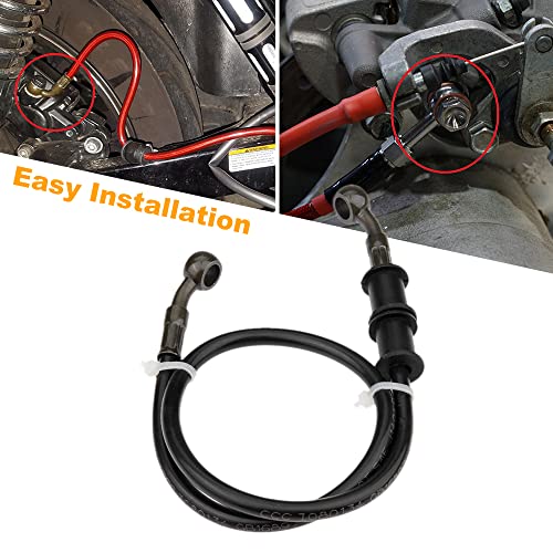 Mtsooning Motorcycle Brake Hydraulic Line, 60Cm/23.6Inch Braided Clutch Oil Pipe, Stainless Brake Hose Replacement For Atv Motorbike Pit Dirt Bike #TOP4