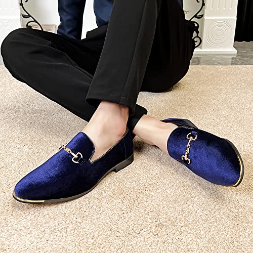Image of FLQL Men's Luxury Penny Loafer Slip-On Velvet Shoes Party Dancing Shoes Suede Wedding Shoes Plus Size 7-13