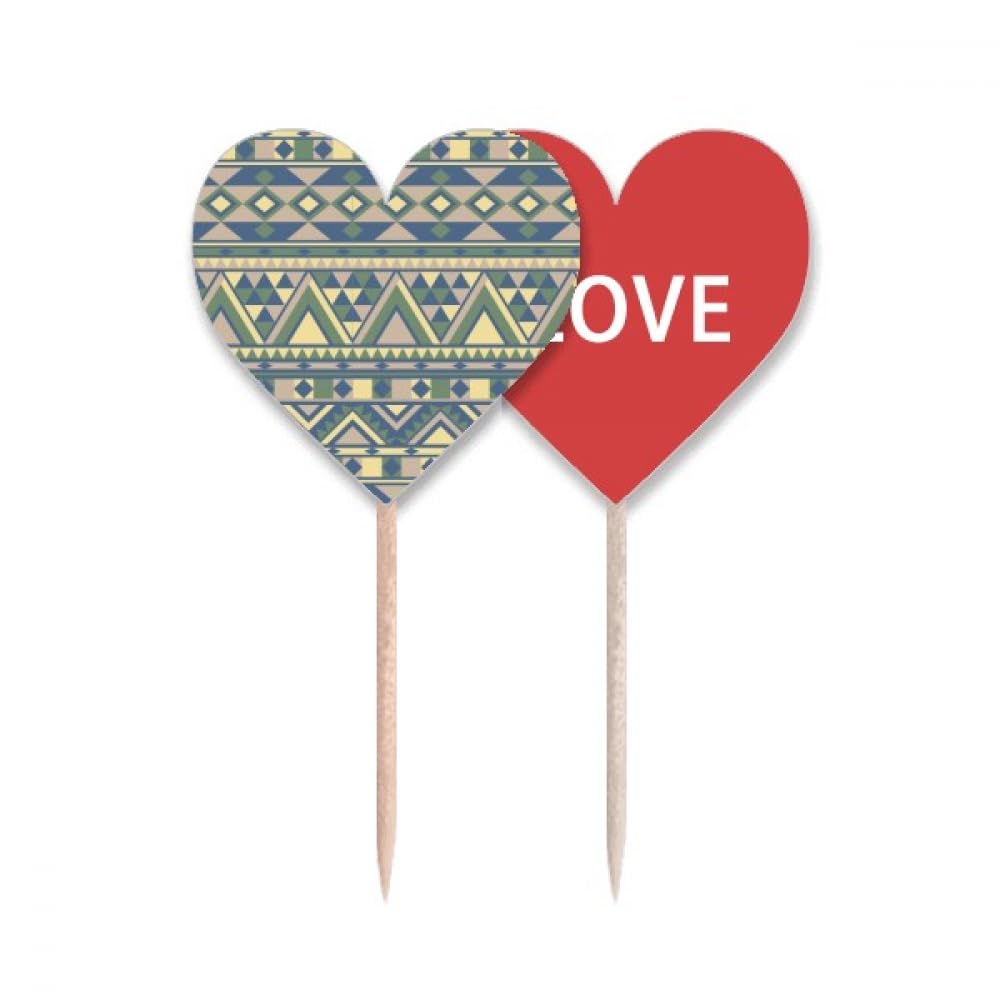 Cure-dents nordique losange et triangle avec inscription Love Heart pour buffet