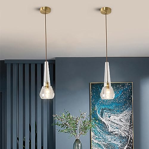 Lustre cristal et cuivre complet E14 réglable pour intérieur