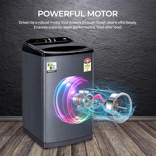 Image of VW V10 HeatPro 10 Kg 5 Star Fully-Automatic Top Loading Washing Machine with In-built Heater (Black)