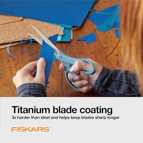 Image of Fiskars 8 Inch Titanium Softgrip Scissors, Color 3 Pack
