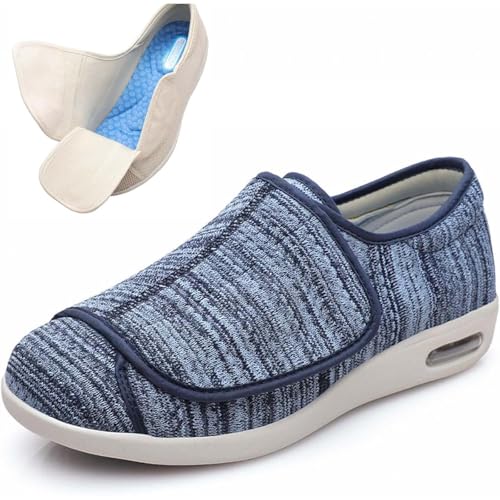 Zapatos Ligeros para Diabéticos para Personas Mayores, Zapatillas con Cierre Ajustable, Calzado para Pies Hinchados, Zapatillas Transpirables para Alivio y Cuidado de los Pies