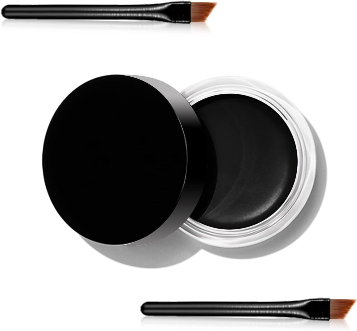 ايلاينر كحلجل Erinde ،كحل جل أسود، كريم آيلاينر جل مقاوم للماء وطويل الأمد، مكياج عيون مقاوم للتلطخ ذو أصباغ عالية، قلم كحل أملس غير لامع، كحل مقاوم للماء مع فرشتين 02#