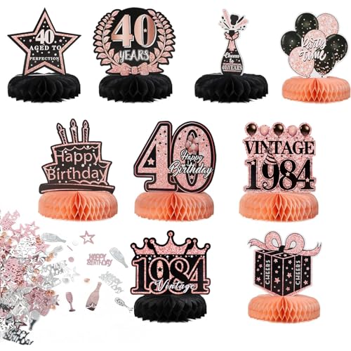 Roségold Konfetti 40. Geburtstag – 200 Stück Mit Zahlen & Rundformen Für Tischdeko