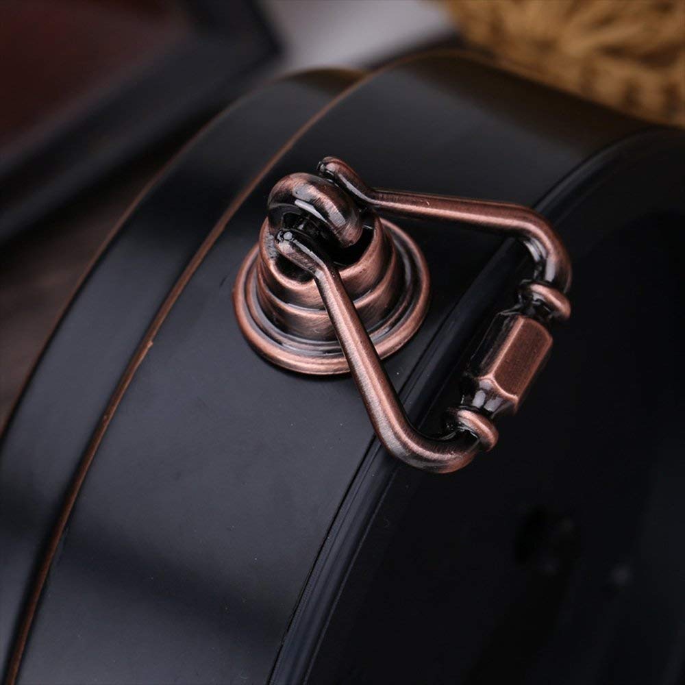 Konigswerk Vintage Analog Alarm Clock, 5.25 inch Small Silent Desk Clock with Night Light, Battery Operated for Table, Bedroom, Bedside, Living Room, Gift Clock (Flower)