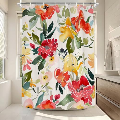 Rideau douche 120x150cm en tissu polyester lavable avec œillets