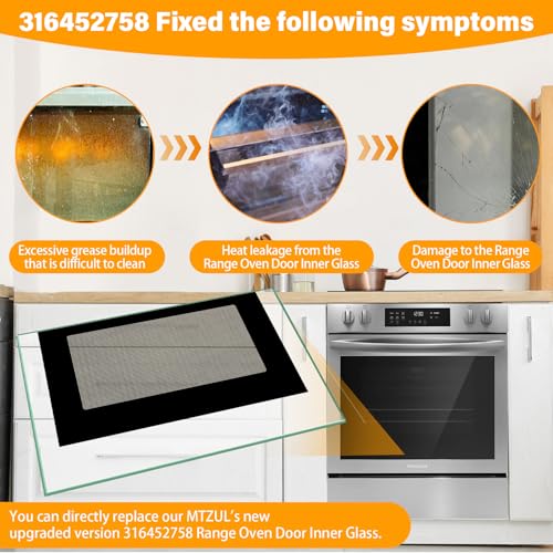 Image of UPGRADED 316452758 Outer Oven Door Glass Compatible With Crosley Frigidaire Range Door Glass Parts 29.3 inch x 20.2 inch Stove Outer Glass Door Panel Replacement 4583012 AP6284729 PS12175974 316452719