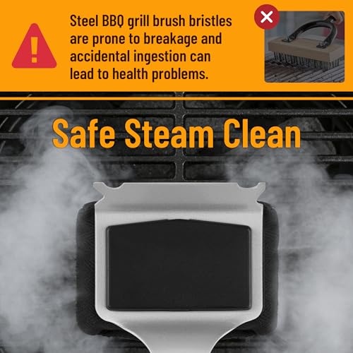 Pietuley Steam Grill Brush with Scraper, Safe BBQ Cleaning Brush Kit for Grill Cleaner,Bristle-Free Barbecue Accessories Oven Cleaning Tool,Stainless Steel Barbecue Griddle Cleaner,Gas BBQ Accessories - Image 6