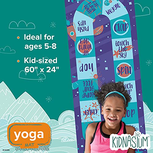 Kidnasium Kids Yoga Mat - 60” X 24”, Oriented 3Mm Thick, Fun Prints Exercise Mats, Ideal For Babies, Toddlers And Children - Non Toxic Latex Sensitive - Wiggly Workout #TOP1