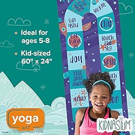 Kidnasium Kids Yoga Mat – 60” x 24” Yoga Mat for Kids Oriented 3mm Thick Yoga Mat, Fun Prints Exercise Mats, Ideal for Babies, Toddlers and Children – Non Toxic Latex Sensitive