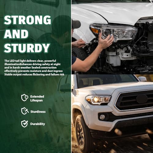 Image of GRAND ORANGE Left and Right Side Headlight Assembly W /O LED Daytime Running Front Headlamp Compatible with Toyota Tacoma SR5 Crew Cab /Extend Cab pickup 2019-2023 2PCS Clear