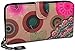 Produktbild styleBREAKER Damen Geldbörse mit Ethno Blumen und Blüten Muster, Vintage Design, Reißverschluss, Portemonnaie 02040040, Farbe:Beige-Braun-Dunkelbraun-Pink