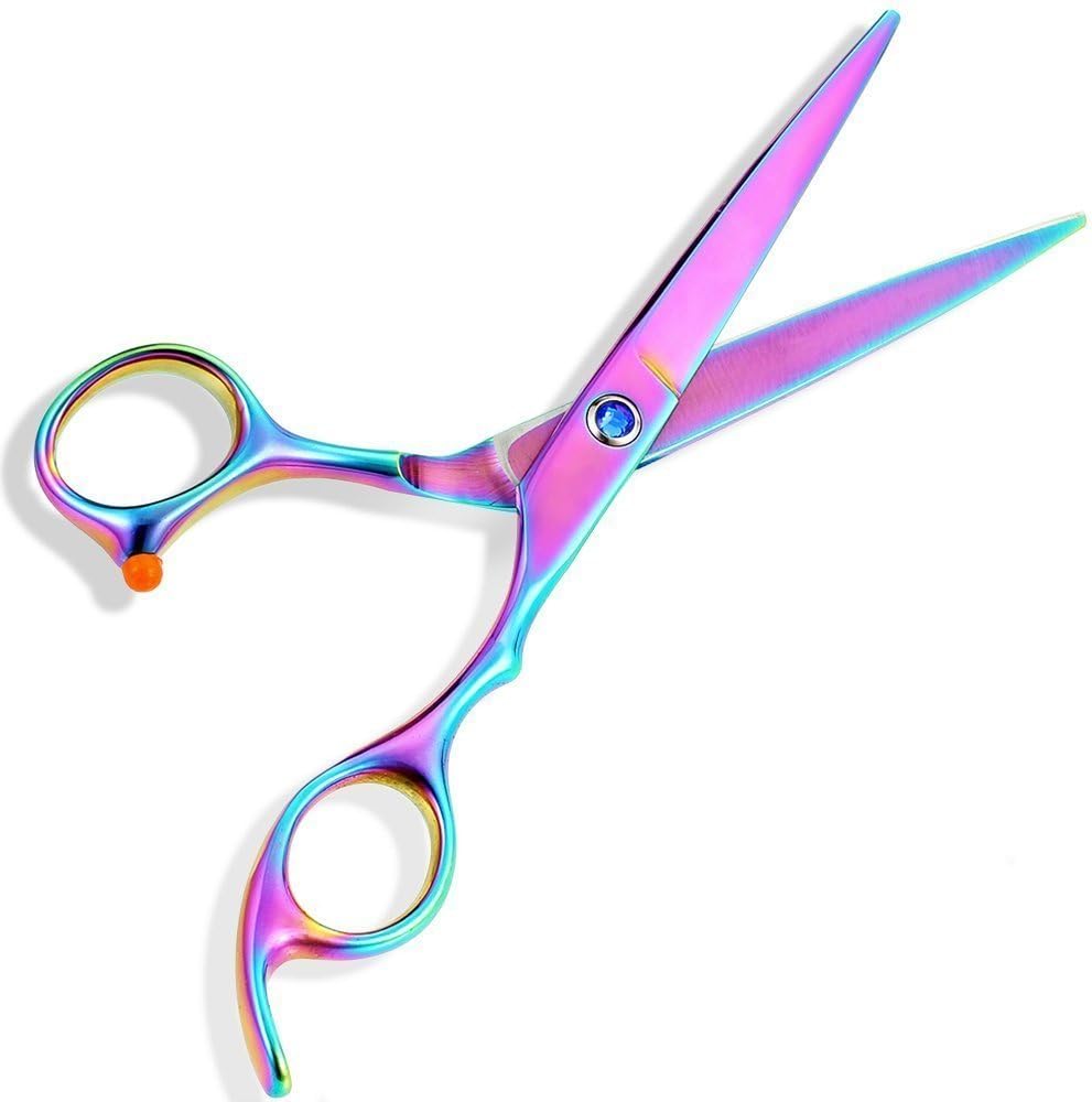 DONGXIUB 6" Colorful Gradual Change Stainless Cutting Scissors Barber Hair Styling Hairdressing Haircut Shears