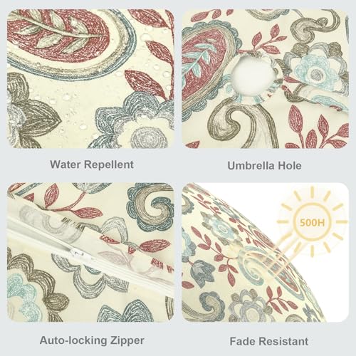 LVTXIII Outdoor/Indoor Rectangle Tablecloths, Decorative Fade Resistant Table Covers with Umbrella Hole, Patio Picnic Tablecloth with Zipper, 60x84 Inch, Paisley Vintage by LVTXIII - Used condition - Image 3