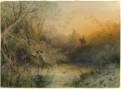 Tableau Toile Gustave Doré Le Pays des Fées affiche art 60x90cm
