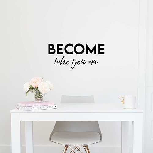 Miniatura 4 de Aurabeam Vinyl Wall Art Decal - Become Who You are - 11.5" x 25" - Modern Inspirational Positive Self-Esteem Quote Sticker for Home School Office