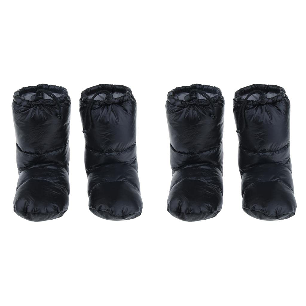 CALANDIS™ 2 Pairs White Goose Down Slippers Winter Warm Booties Black L | Socks | Men's | Clothing | & Hiking | Outdoor Sports-image-39