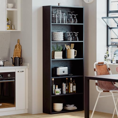 Image of IRONCK Bookshelves and Bookcases Floor Standing 6 Tiers Display Storage Shelves 70 in Tall Bookcase Home Decor Furniture for Home Office, Living Room, Bed Room