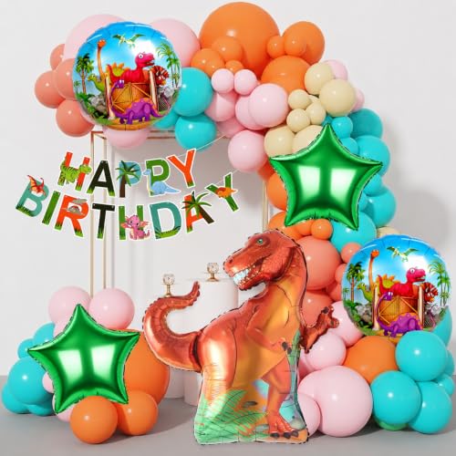 Image of Rozi Decoration Blue Dinosaur Balloons for Birthday Decoration Items Set of 58 Pcs | Kids Birthday Decorations Items | Dinosaur Theme Bday Balloons for Decor