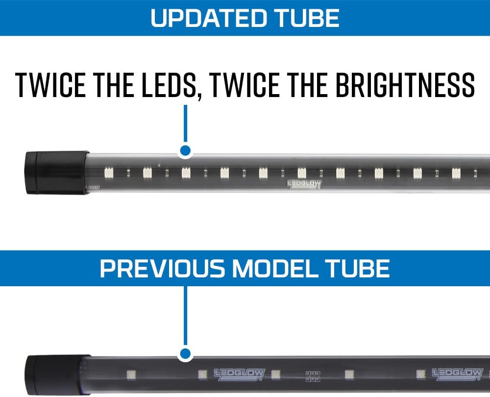 LEDGlow 6pc Bluetooth Million Color Truck LED Underbody Underglow Accent Lighting Kit - Smartphone App - Courtesy Lights - Multi-Color, Water Resistant Tubes - for Midsize & Full Size Trucks