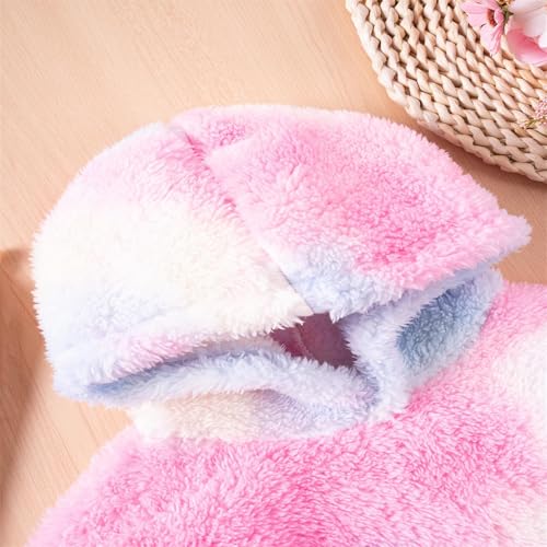 Pullover Hoodies for Toddler Girls Fuzzy Fleece Long Sleeve Tie Dye Hooded Sweatshirts Winter Fall Clothes4