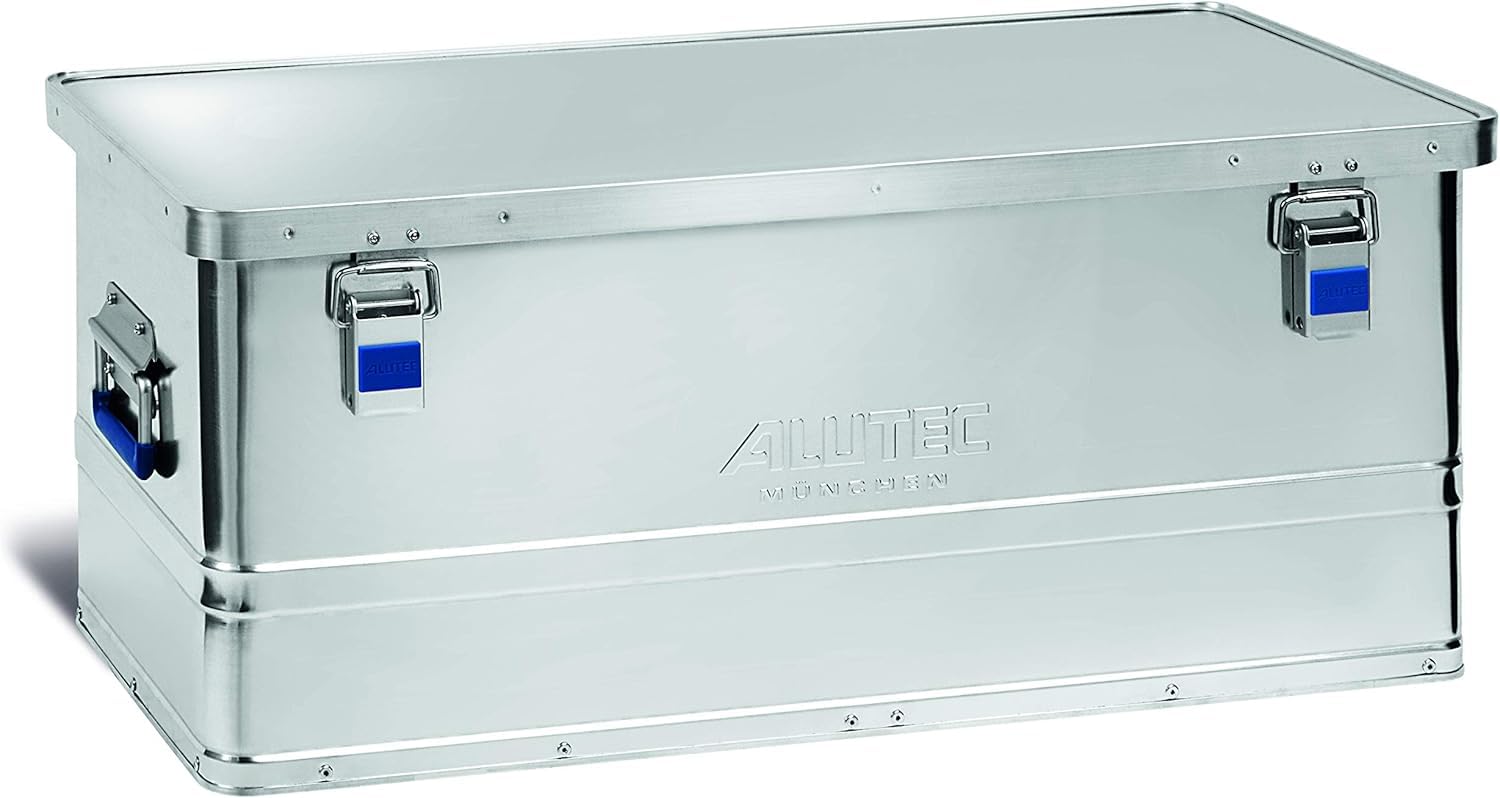ALUTEC BASIC 80 Aluminium Box, 80 L, 750 x 355 x 300 mm Interior, Dustproof and Splashproof, Tool Box and Storage, Weight 4.1 kg - Model 10080