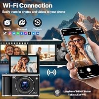 Digitalkamera 8K 96MP mit WLAN, 20X Digitalzoom, Autofokus-Fotokamera mit Anti-Shake, 3,5'' 180° Klappdisplay Kompaktkamera mit 32GB SD-Karte & 2 Akkus für Jugendliche, Erwachsene und Einsteiger – Ansicht 5