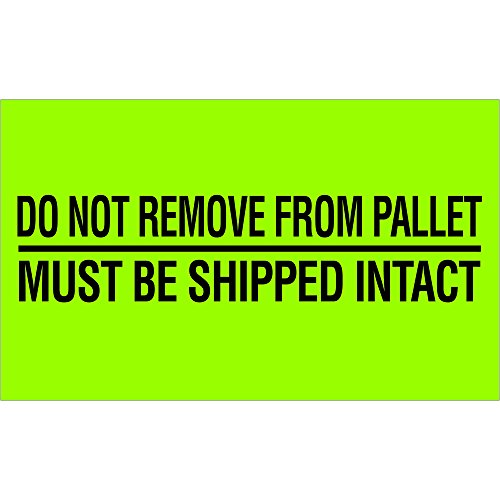Tape Logic TLDL3173 Labels, "Do Not Remove from Pallet", 3" x 5", Fluorescent Green, 1 Roll of 500 Labels