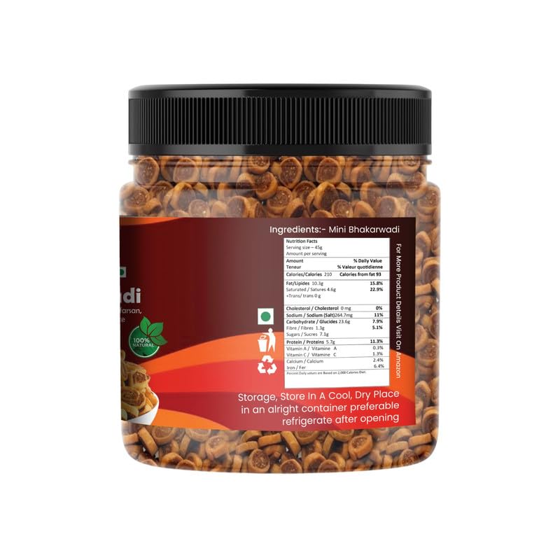 Image of MarwarBites Mini Bhakarwadi 500gm | Crispy & Tasty Bhakarwadi Perfect for Tea Time | Healthy Baked Namkeen Snack - Munchies