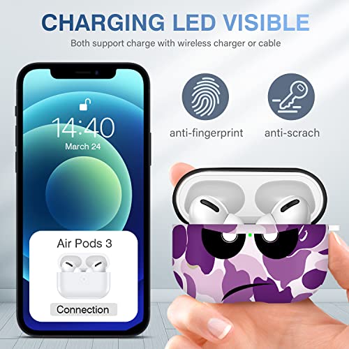 Image of for Airpods Pro 2nd Generation Case 2022, Don't Touch Me for Airpods Pro 2 Cover with Keychain Soft Cute Shockproof Cover for Women Men Compatible Apple AirPod Pro 2,Purple