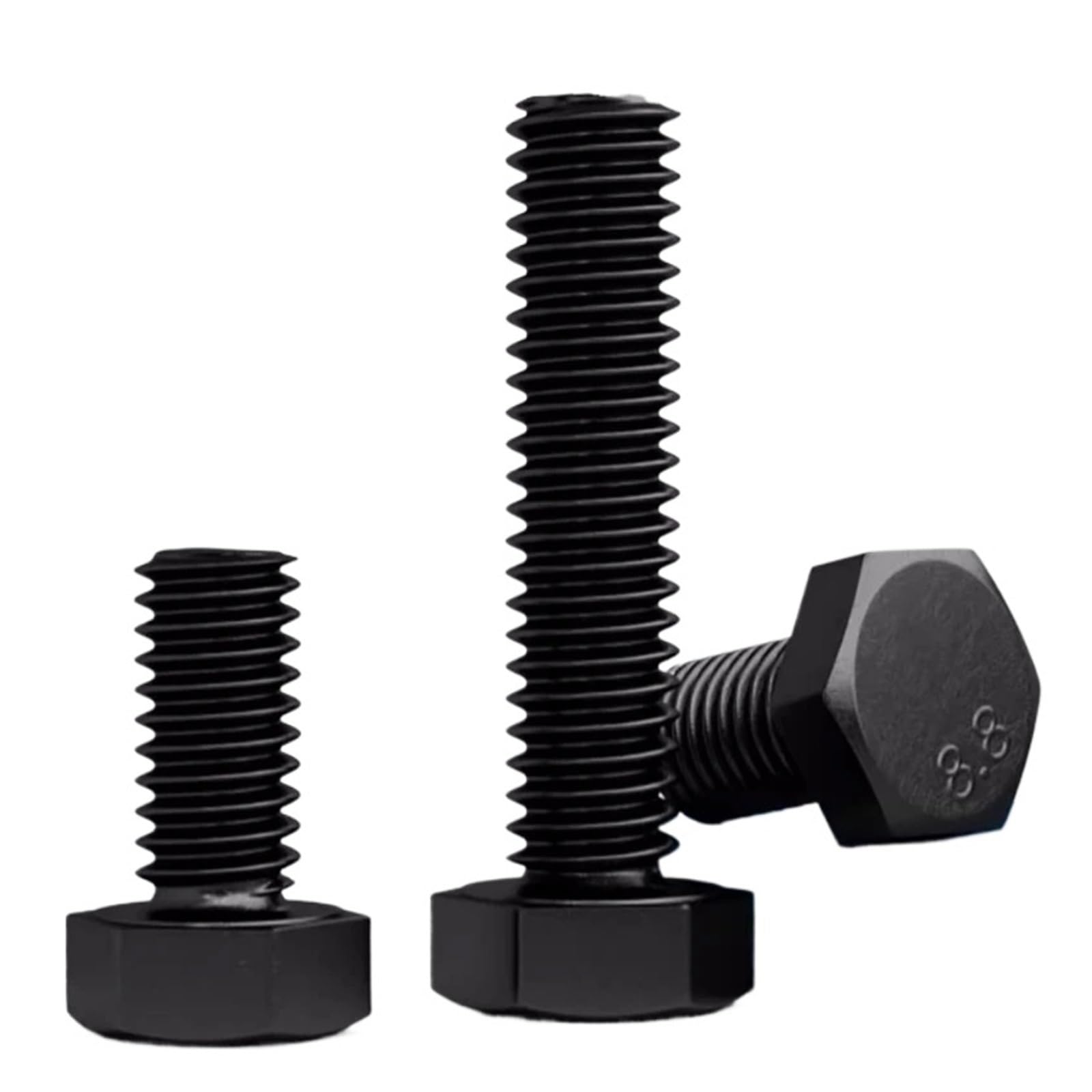 vis à tête en T Vis à tête hexagonale en acier au carbone, filetage complet et partiel, 1 pièce, M18, M20, M22, M27, boulons hexagonaux externes noirs(M20x160 1PCS)