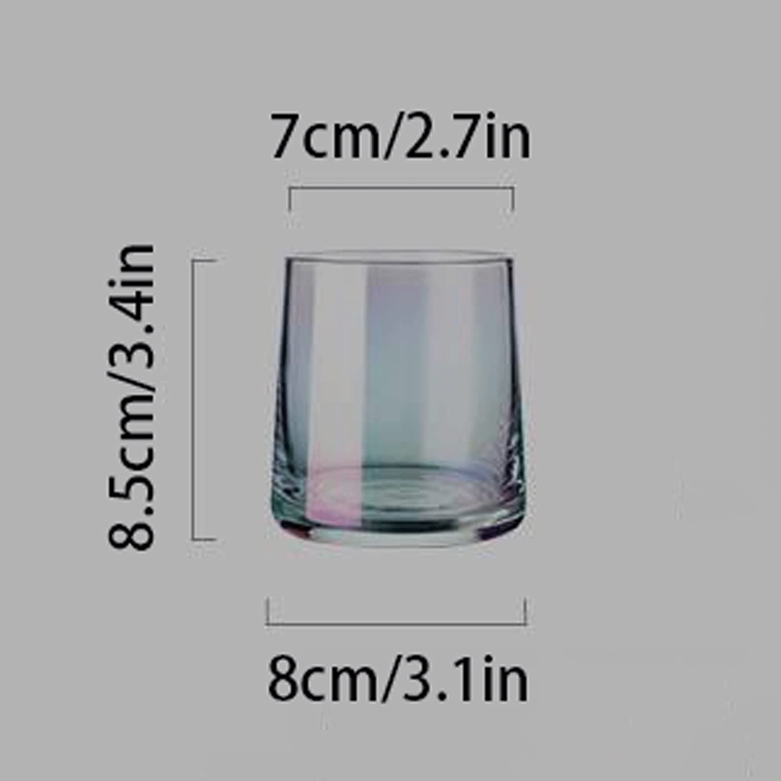 Juego de 6 vasos cristal 9 onzas for zumo, leche, té, desayuno, bebida, whisky, cristalería, juego for el hogar(Gray)