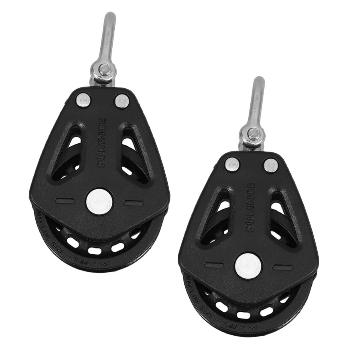 Kisangel 2Pcs Nylon Stainless Steel Swivel Pulley Block for Use Exercise Systems and Sailboats Durable Easy to Install Reduces Friction for Improved Performance