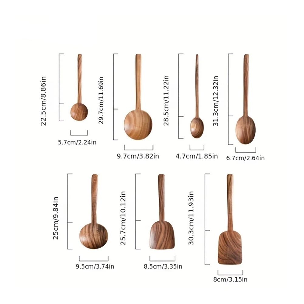 Thailändischer Pfannenwender aus Holz, antihaftbeschichtet, Kaffeelöffel, Kochen, Holz, Küchenutensilien-Set