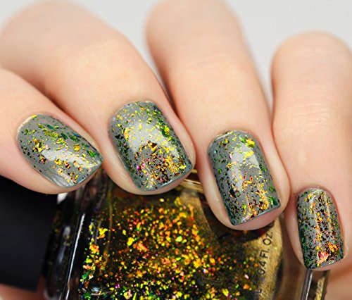 Image of ILNP Brilliance - Pale Gold, Pinkish Bronze, Light Green Ultra Chrome Color Shifting Flakie Nail Polish