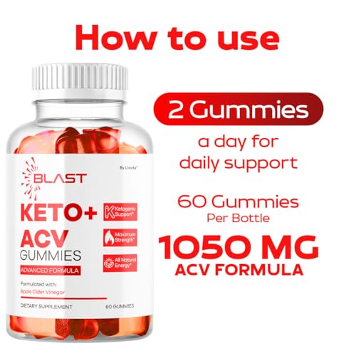 (5 Pack) Blast Keto ACV Gummies - Official Blast Keto ACV Advanced Premium 1050MG Vitamin Gummys, Blast Keto All Natural Apple Cider Vinegar Formula, BlastKeto ACV Reviews, 300 Gummies for 5 Months