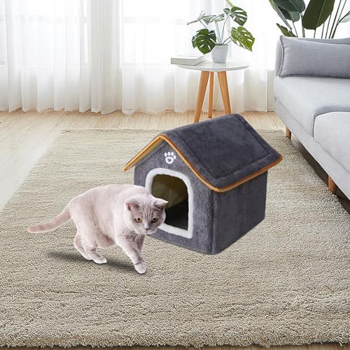 Generic Cama para gatos e cachorros, ninho com soneca para dormir, removível, lavável, canil, tenda