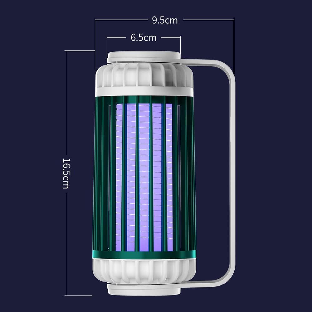 Lampada antizanzare Ricaricabile - Zapper Elettrico per Uso Interno ed Esterno, Trappola per Mosche a Luce UV, insetticida a Parete per Campeggio e Cucina Domestica Funziona a Batteria Grigia