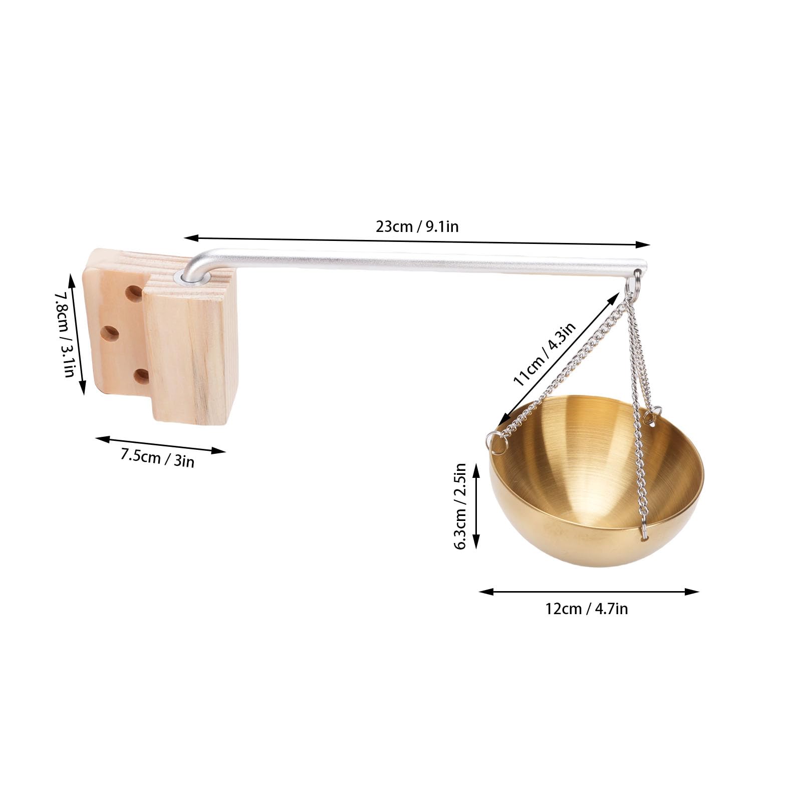 Scent Diffusion Bowl, Food Grade Stainless Steel, Wood, Even Scent Distribution, Elegant Design, Sauna, Spa