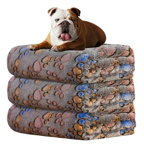 Image of Dog Blankets for Dogs, Large Dog Blanket Dog Cat Soft Fuzzy Blankets Washable,Comfort Flannel Cow Print,Fuzzy Soft Blankets for Dogs,Pet Blanket,Reversible Cow Print,40 x 31 inch